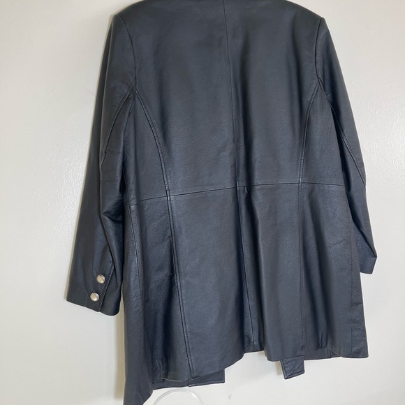 Vintage Newport News Leather Jacket black size 14W - Picture 7 of 8